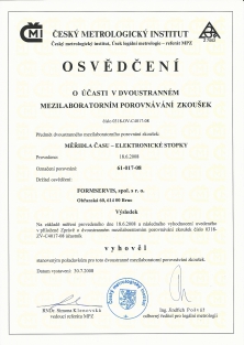 Interlaboratory comparison - electronic timer